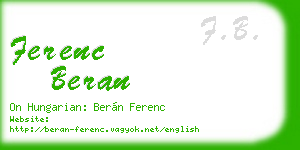 ferenc beran business card